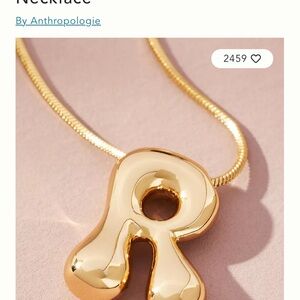 Brand new bubble monogram R necklace in gold
